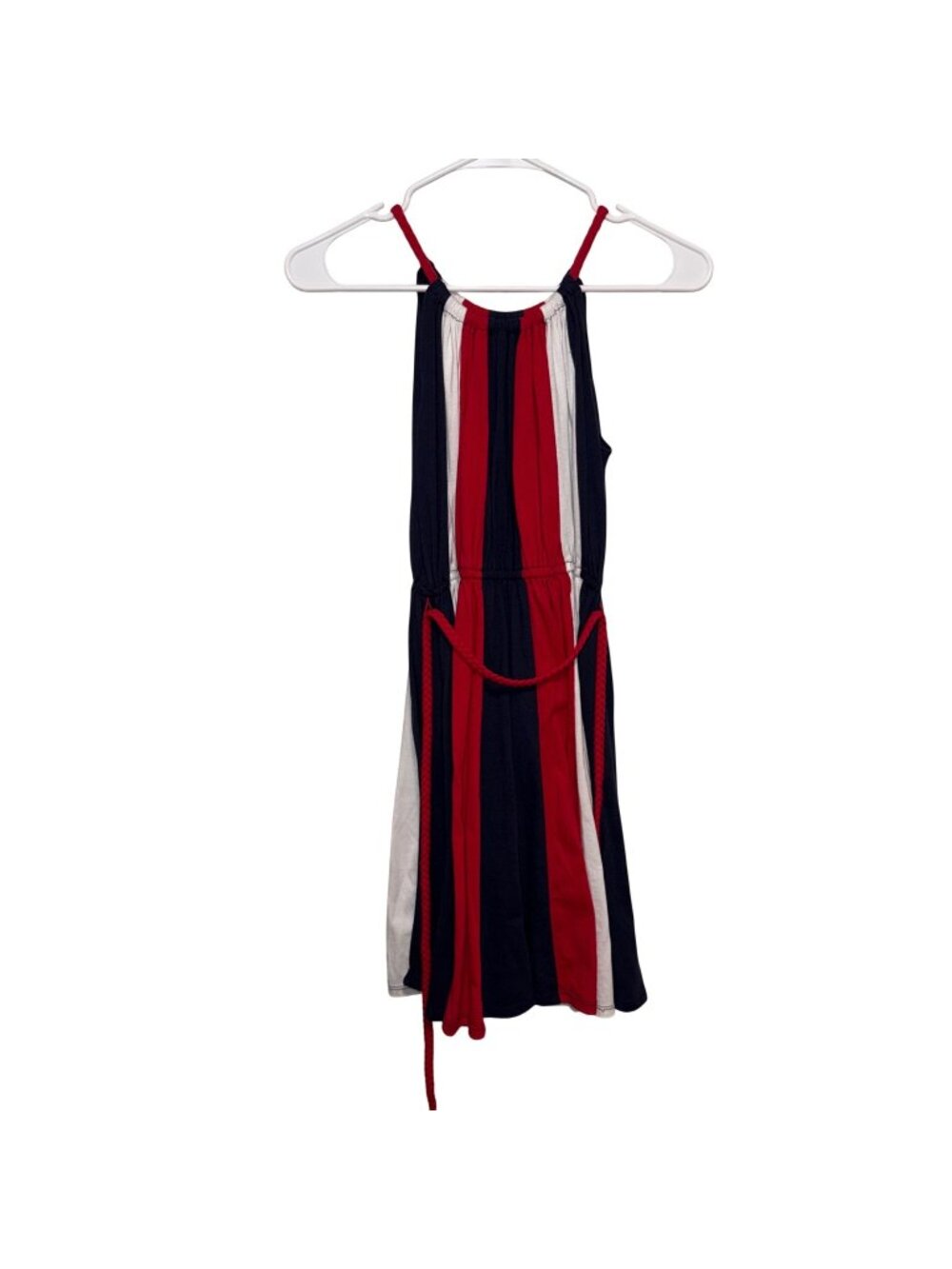 Striped Red White & Blue Girls Sundress W/Rope Belt Size 16 Childrens Place